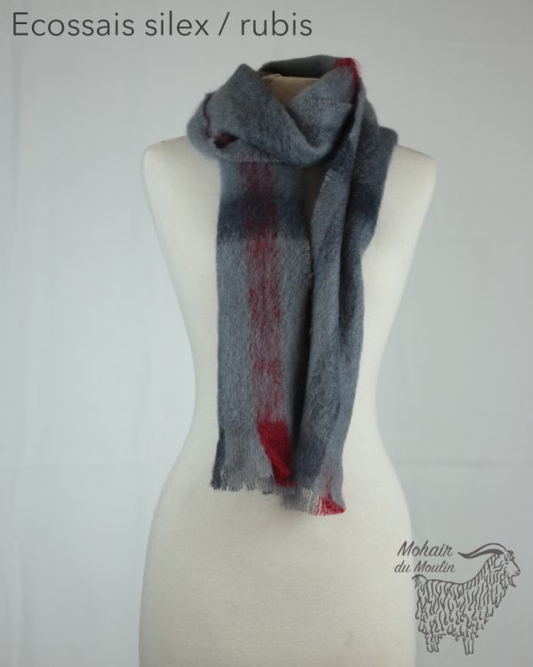 Grande écharpe mohair tissée